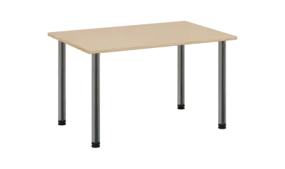 CRTR 120 jídelní stůl, kovová podnož chrom, deska 25 mm, 1194x800 mm, bříza světlá